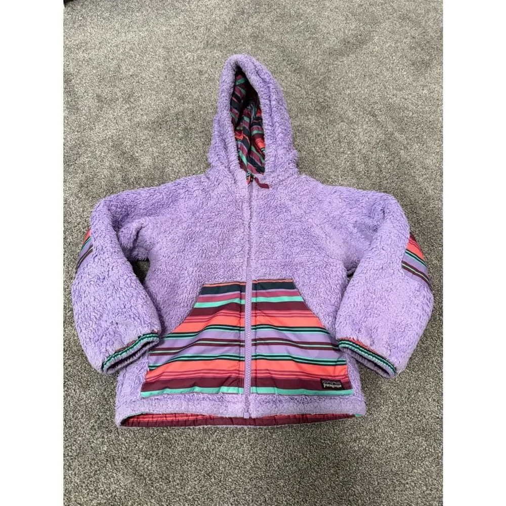 Patagonia Tribbles Reversible Striped Fleece Lined Jacket Sz XS (5-6)